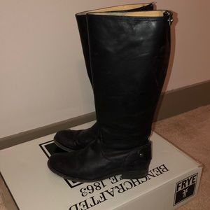 Frye Melissa button back zip leather boot
